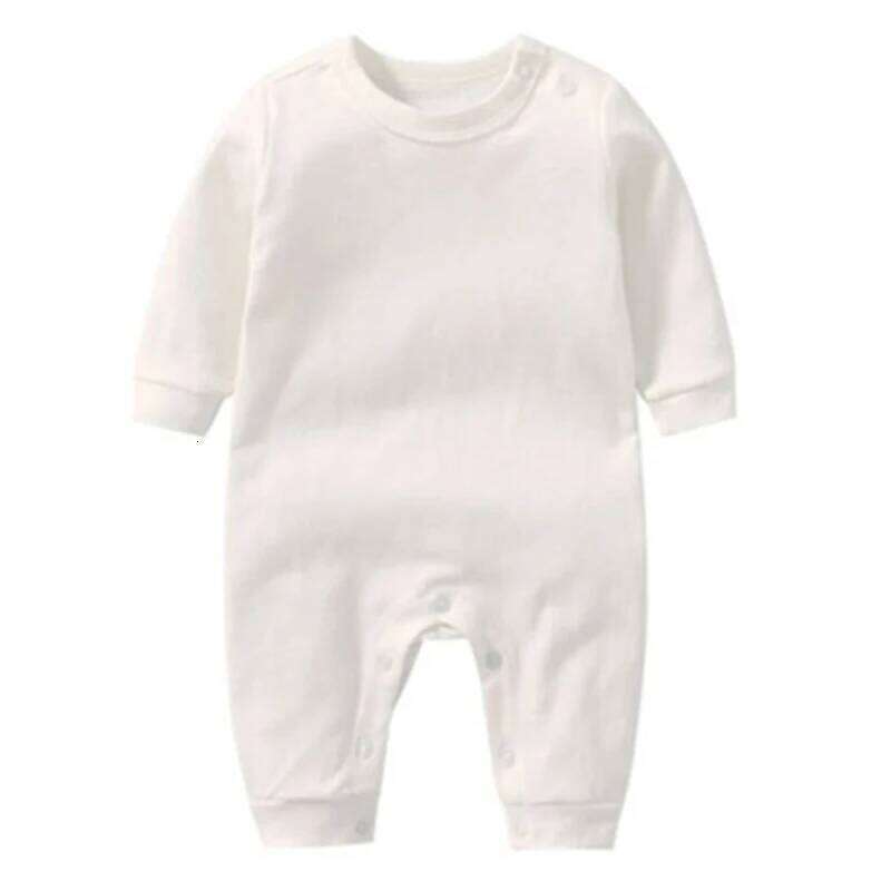 Soft Cotton Newborn Baby Rompers Full Sleeve Infant Boy Girl Solid Color Jumpsuit Basic Clothing Pajamas Outfits Z260304