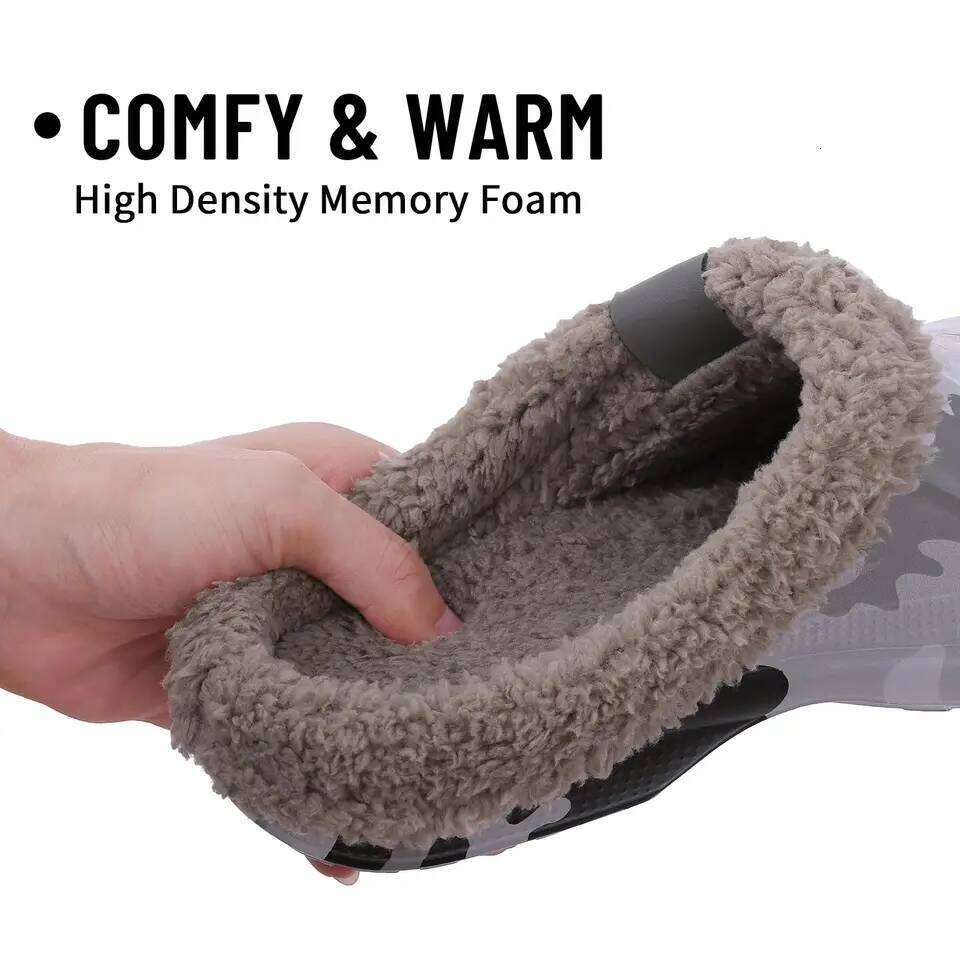Kidmi Fashion Fur Winter Fuzzy Garden Soft Waterproof For Men Indoor and Outdoor Antiskid Houes Shoes