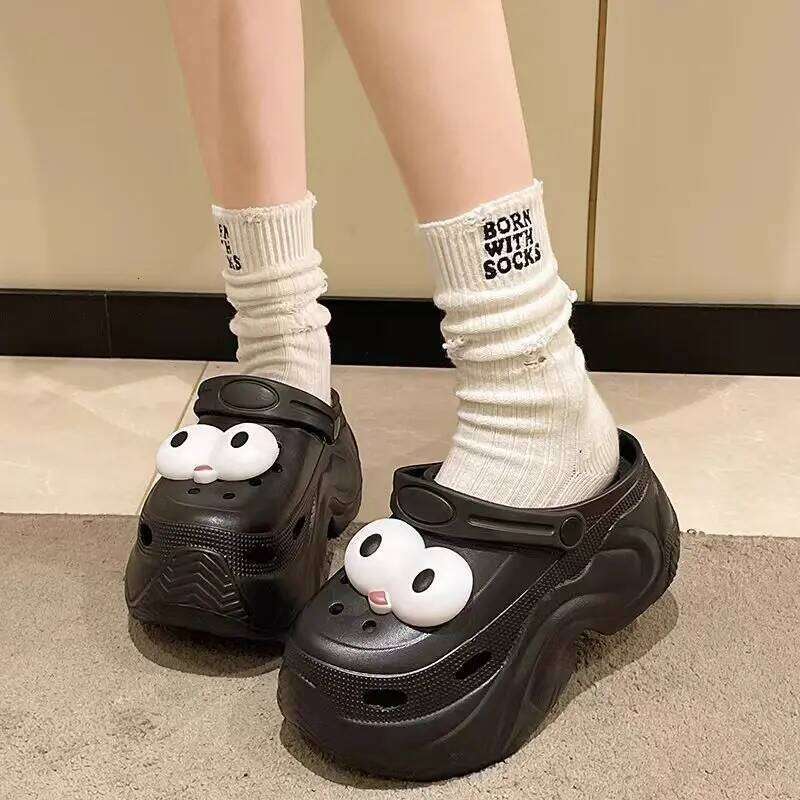 Cute DIY Butterfly Fashion Clogs Women Summer Platform Shoes Soft EVA 2 Way Wear Sandals For Female Indoor Street Slippers