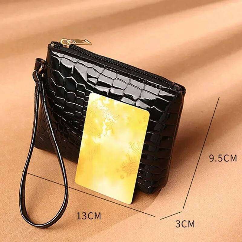 Women Short Wallet Zipper Fashion Pocket Mini Trendy Crocodile Texture Coin Purse Card Holder Girls C260304
