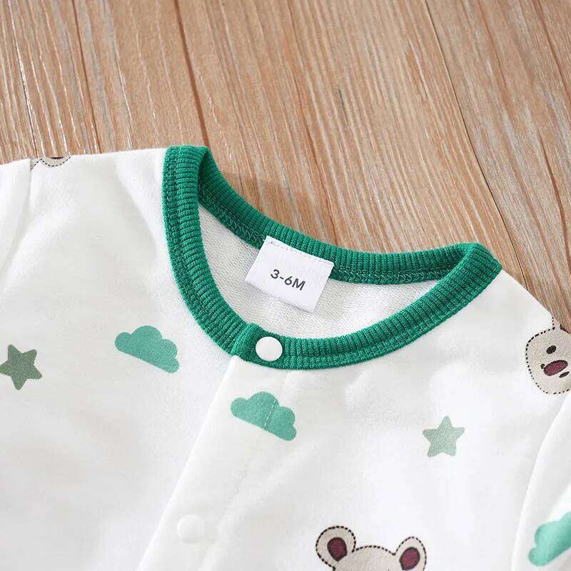 Newborn Clothing Cute Koala Rabbit Full Print Comfortable Spring Autumn Boys And Girls LongSleeves WrappedFoot Baby Bodysuit Z260304
