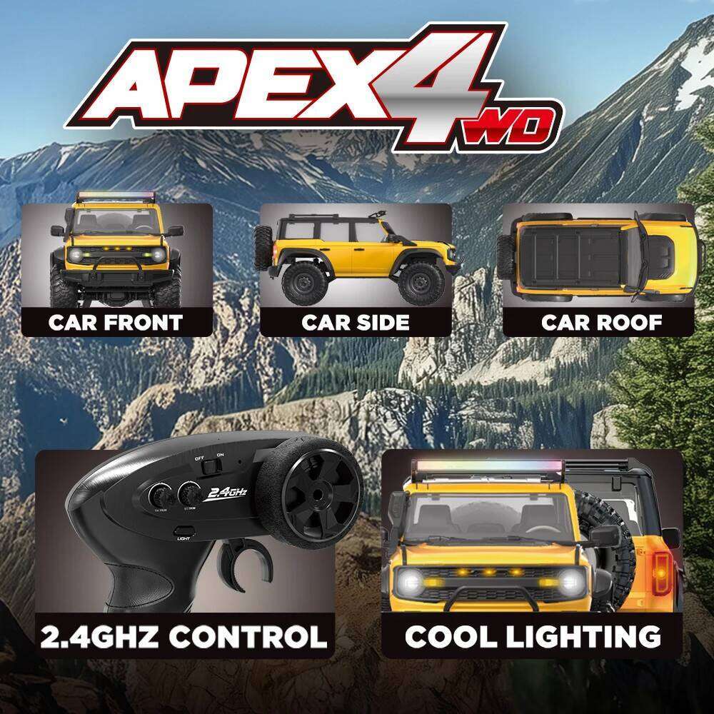 HB R1601 Crawler 1/16 Car 4WD Rtr With Led 2.4g Electric Remote Control Rock Buggy Off-Road Vehicle Rc Cars For Boy Toy Z260304