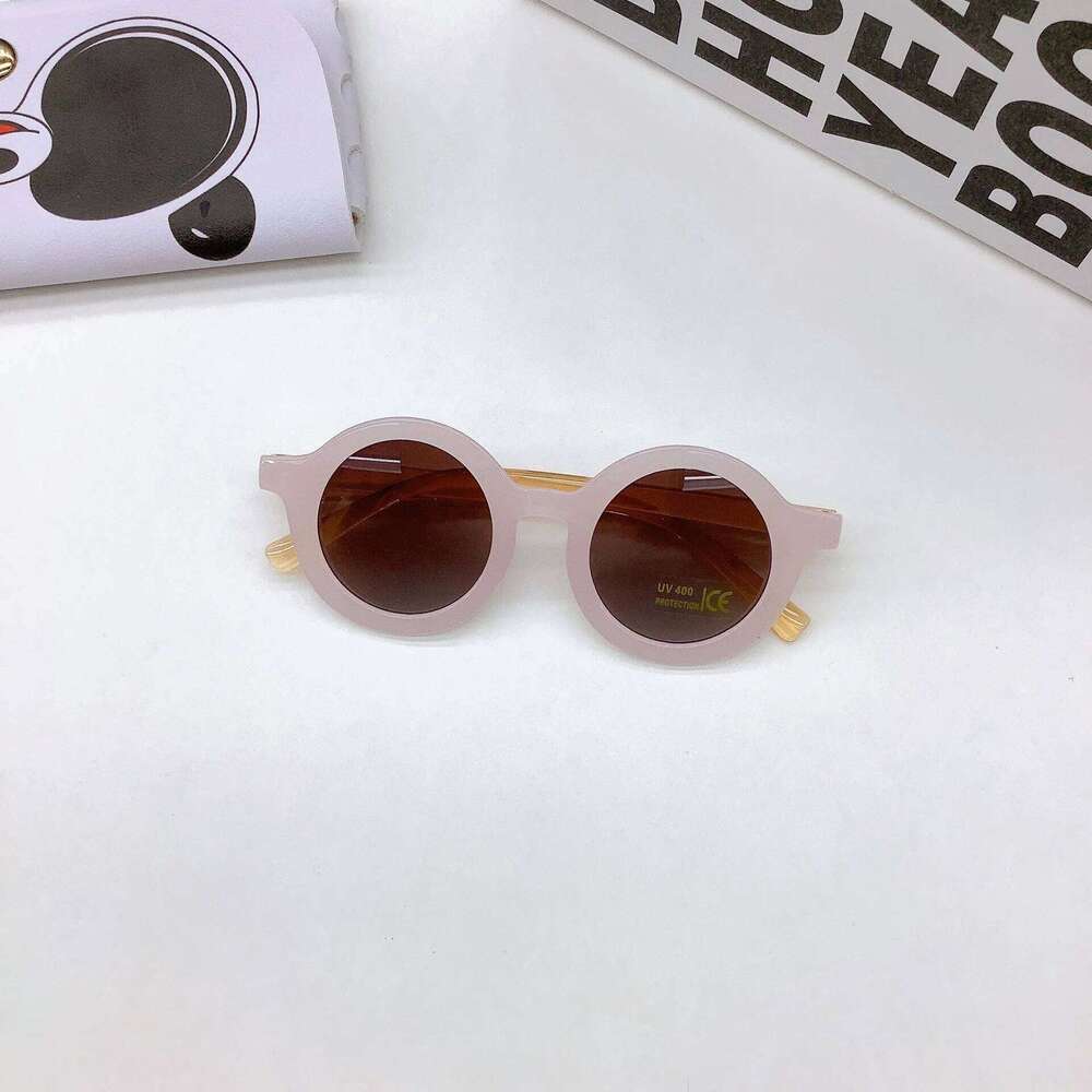 New Children's Round Lightweight PC Frame Elastic Paint Small Face Sunglasses for Boys and Girls Cool Cute Z260305