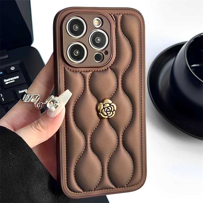 Leopard Print Camellia Pearl Wristband Phone Case For iPhone 16 Pro 15 Plus 14 13 12 11 | Full-Body Anti-Drop Soft CoverT260305