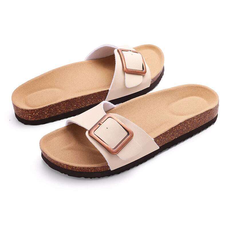Kidmi Women Sllippers New Indoor With A Metal Buckle PVC Material Comfortable Beach Slippers Breathable Women's Sandals
