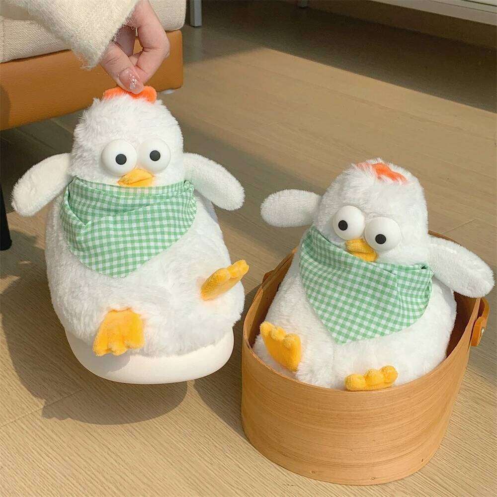 Women Indoor Fluffy Slippers Cute Cartoon Chicken Winter House Shoes Warm Plush Anti-slip Female Home Floor Cotton Slides