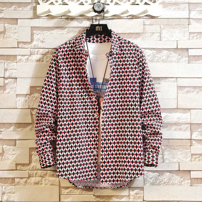 Mens Casual Fashion Multicolor Floral Long Sleeve Plus Size Shirt Shirt Size M-6XL M260305