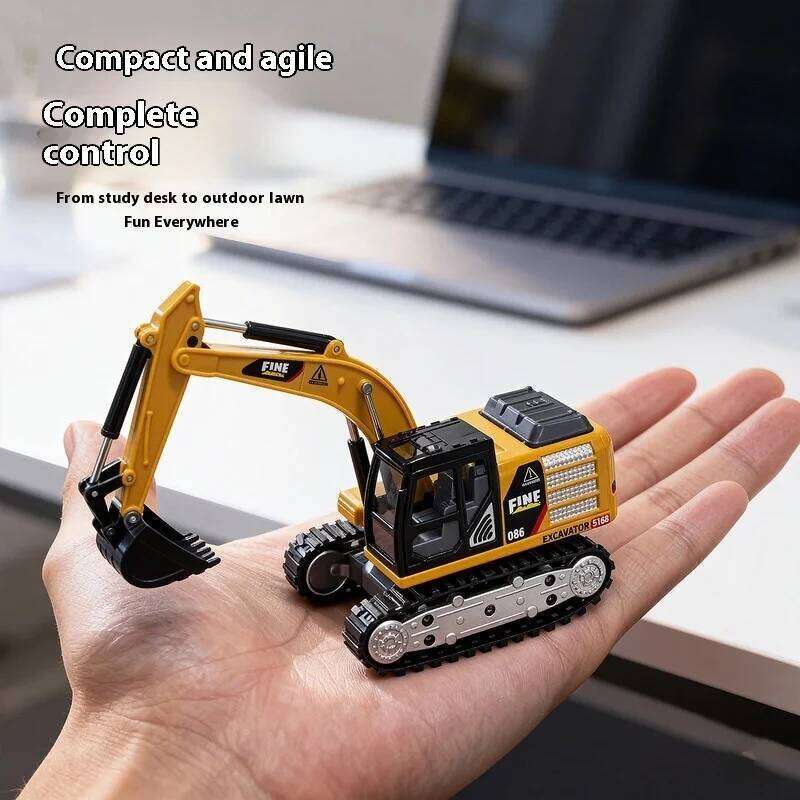 New 1/64 Desktop Control Engineering Vehicle Series 2.4g Rc Decompression Toy Boy Excavator Mini Remote Z260304