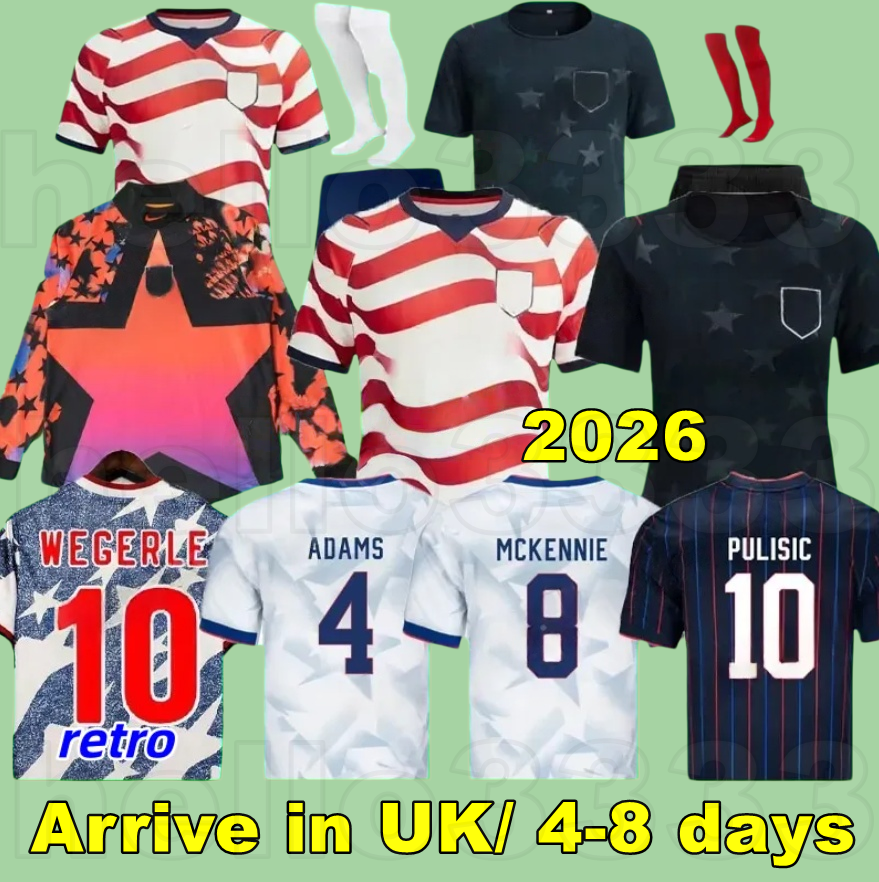 2026 PULISIC MCKENNIE soccer Jersey ERTZ ALTIDORE PRESS WOOD MORGAN LLOYD 2025 2026 America Football Shirt United States Camisetas USAS USMNT PLAYER Men Kits