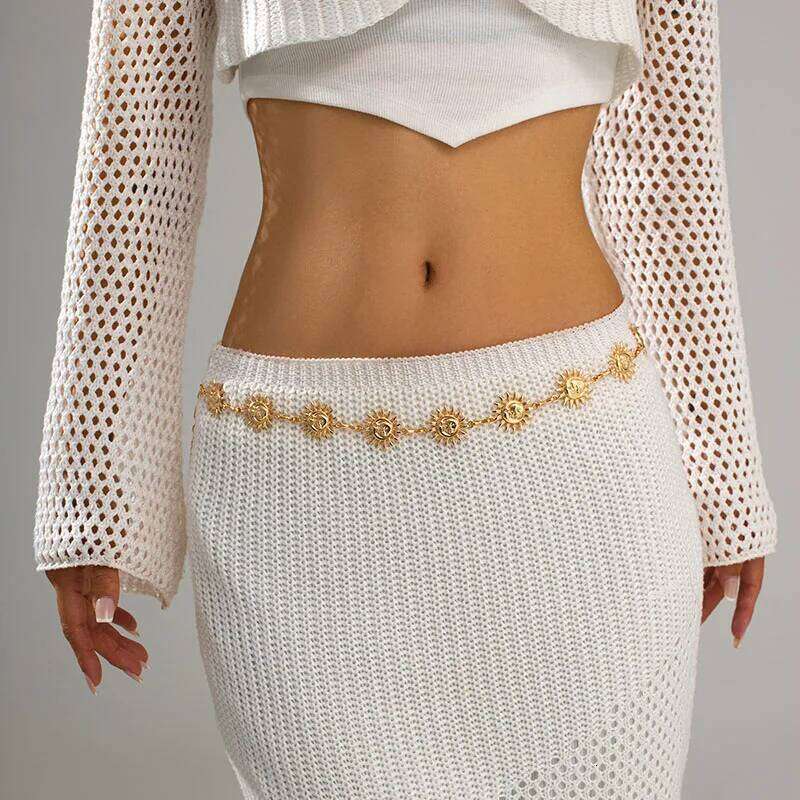 New Boho Sun Waist Belly for Women Summer Sexy Bikini Belt Adjustable Body Chain Festival Jewelry Accessories Gifts S260304