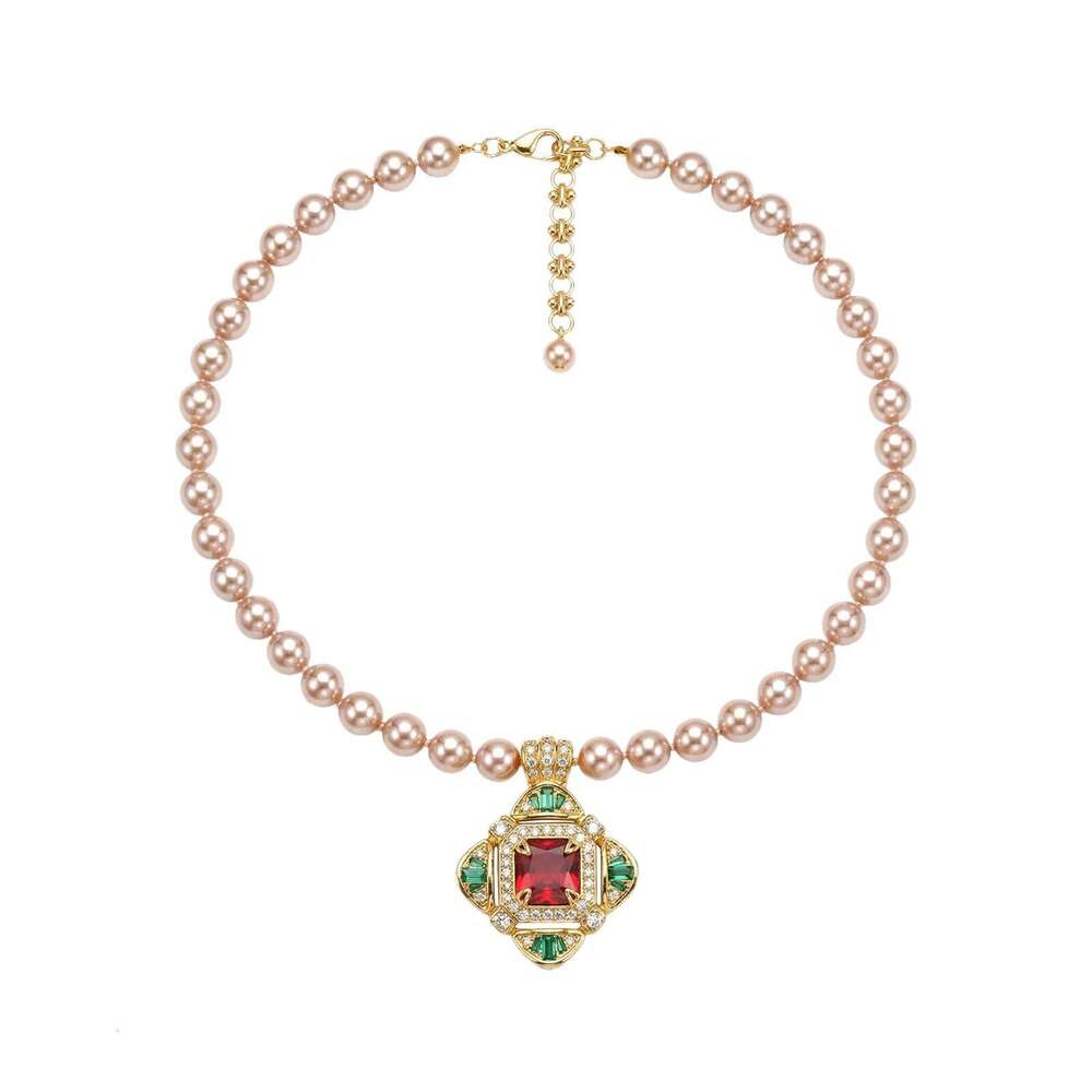 French Court Style Elegant Earrings And Necklace Set Light Luxury Niche High-End Sophisticated Banquet Accessories High-Quality