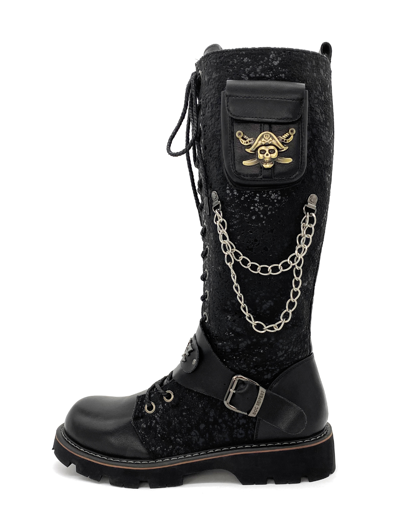 top quality Designer bottomboot Boots Trendy Womens chain Designers longs Booties Black Leather Boot Ankle Black high knee long