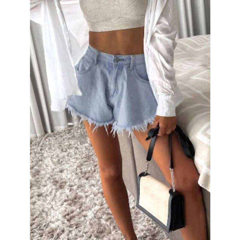 women's umbrella denim shorts jeans blue XJ260305