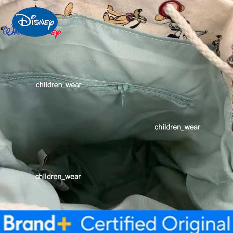 Disney Mickey New Backpack Luxury Brand Fashion Womens Backpack Canvas Large Capacity High Quality Drawstring Cartoon Book Bag H260305