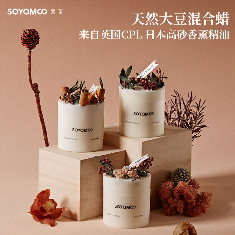 Cross-Border High-End Long-Lasting Fragrance Floral Home Bedroom Aromatherapy Dried Flower Candle Gift W260304 W260305