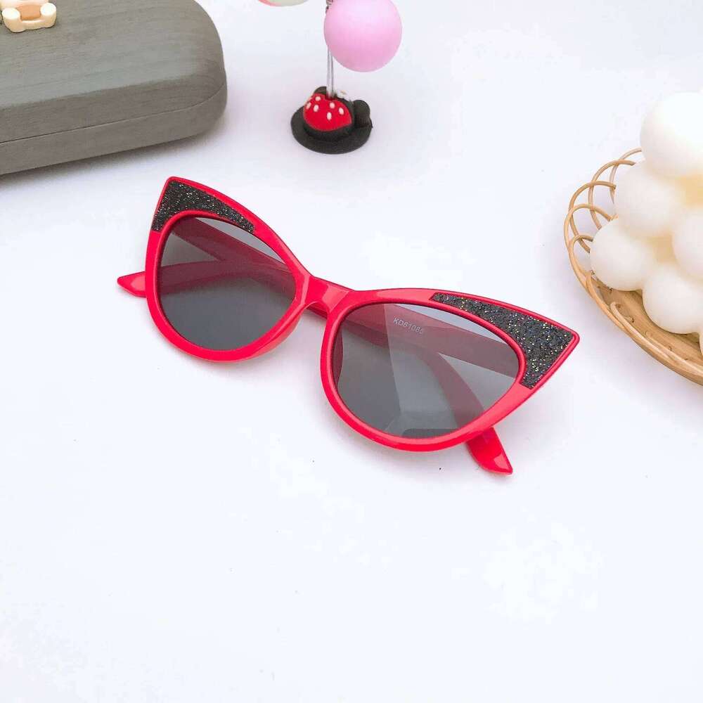 2025 candy color baby outdoor sunshade sunglasses Children's new thin shiny patch cute cat ear Z260304
