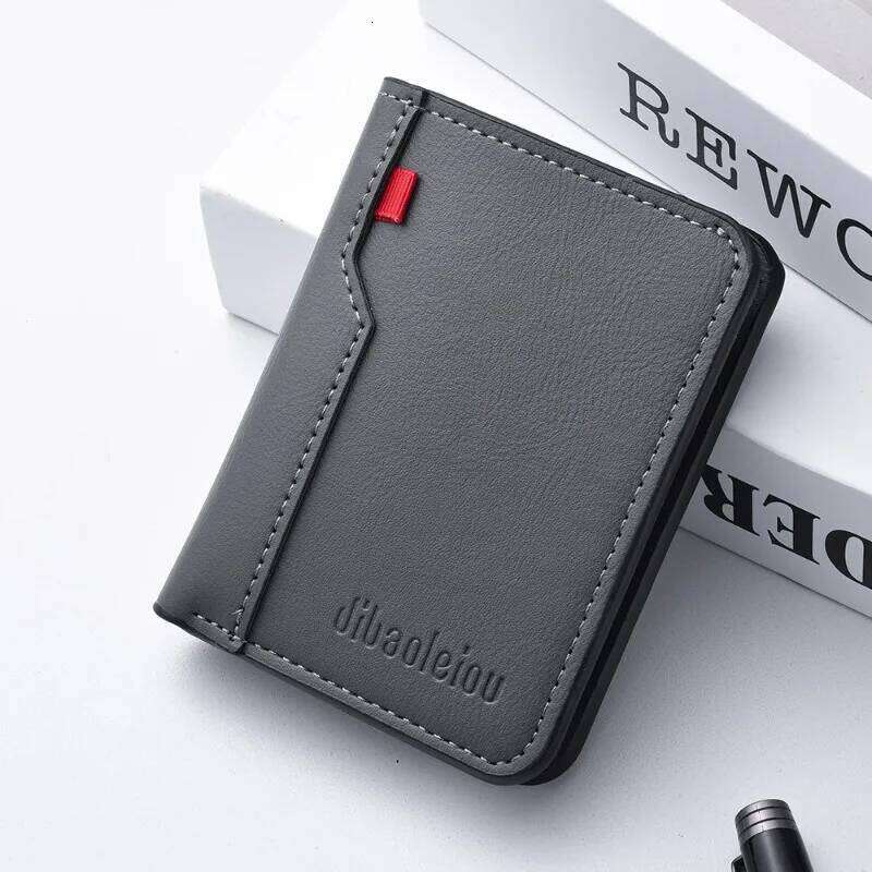 1Pc New Ultra-thin Mini Soft PU Leather Credit Card Holder Short Vertical High Quality Men's Wallet C260304
