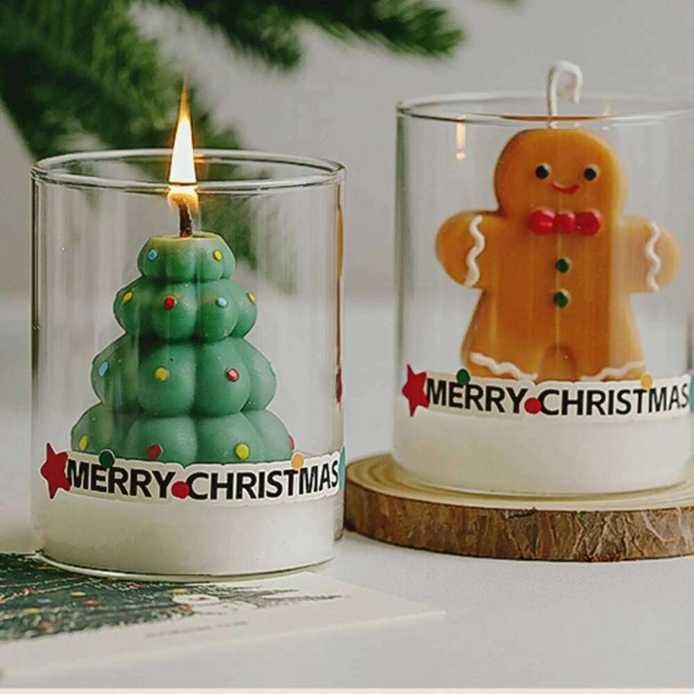 Scented Candle Atmosphere Aroma tree/gingerbread man/Merry Christmas Tea Candles W260304 W260305