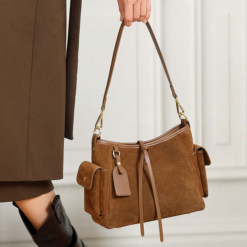 Luxury Shoulder Bags Totes Hobo Vintage Melad Tote For Women New Genuine Leather Suede Cowhide Single Underarm High End Crossbody Bag SENYY