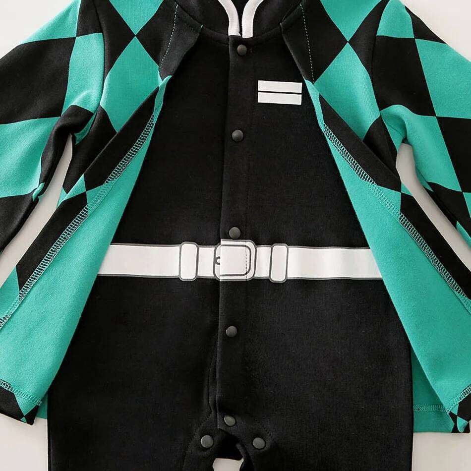 0-18 Months Anime Baby Rompers Newborn Cosplay Costume Infant Akatsuki Nezuko Tanjirou Cotton Clothes Boys Girls Kids Outfit Z260304