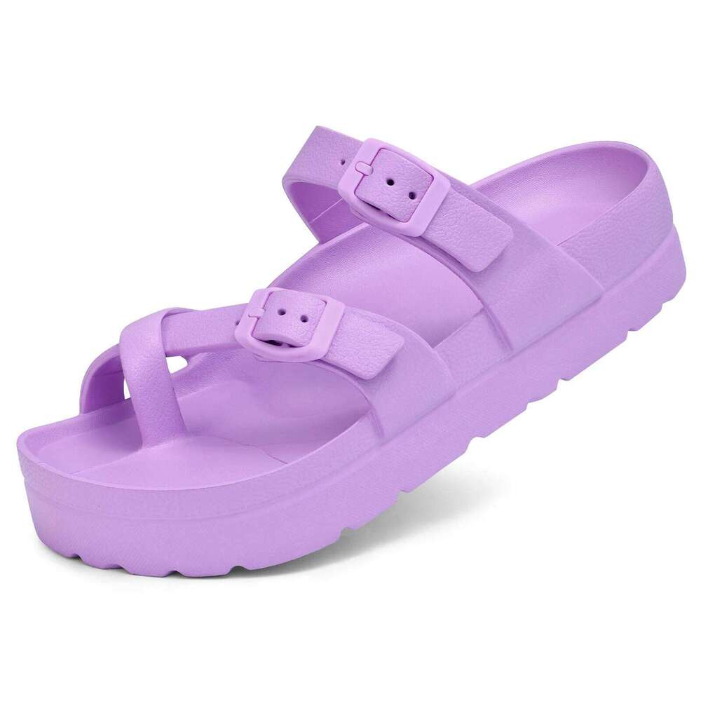 Kidmi Pillow for Men Thick Sole Adjustable Buckles EVA Flat Summer Women Nonslip Cloud Sandals