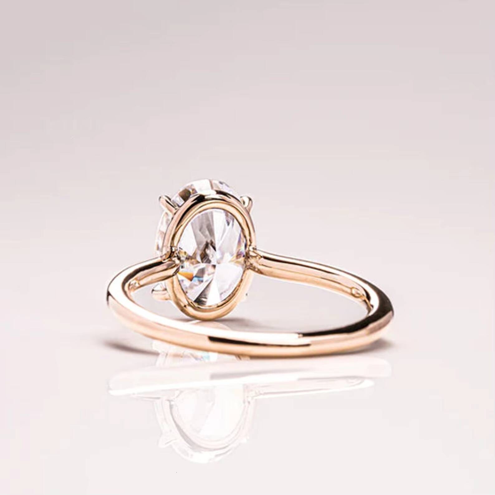 Natural Oval Cut Diamond Engagement Wedding Ring 14k Solid Yellow Gold Prong Set Pure Diamond Solitaire Ring Fine Jewelry