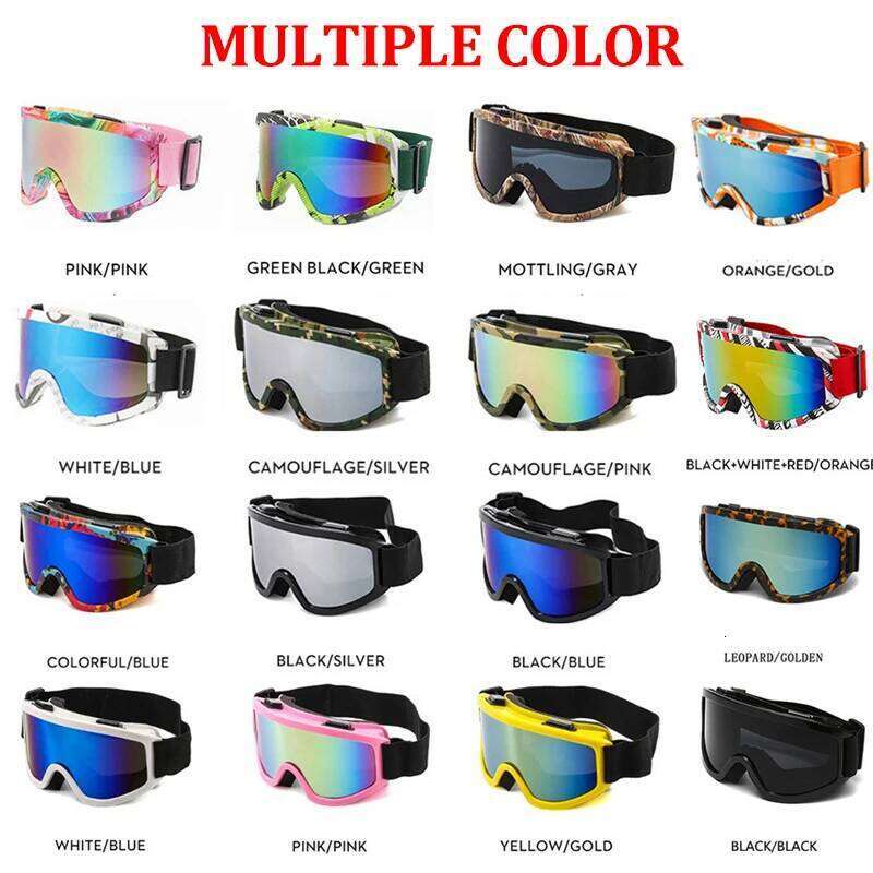 Large Frame Ski with Colorful Lens Anti-Collision Anti-Glare Motorcycle Outdoor Sport Snow Snowboard Skiing Goggle S260304