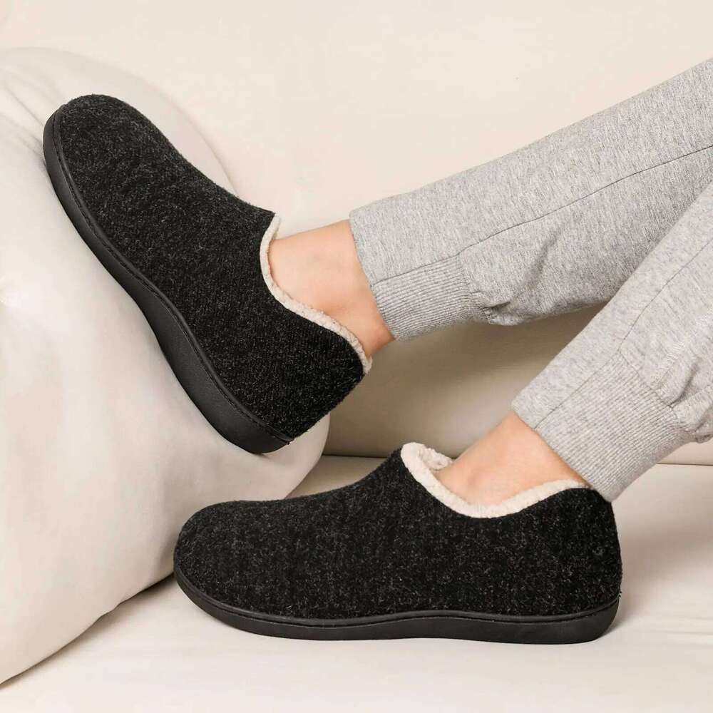 Kidmi Women's Indoor Loafer with Memory Foam Winter House Ladies Closed Back Slippers Non-Slip Rubber Sole Cotton Shoes