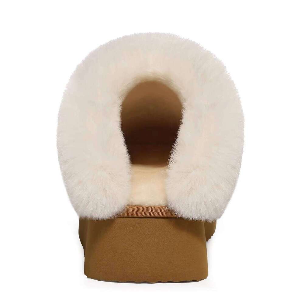 Kidmi New Fuzzy For Women Thick Bottom Fluffy Fur Cozy Warm Slides Non-slip Plush Lining Home Women's Slippers