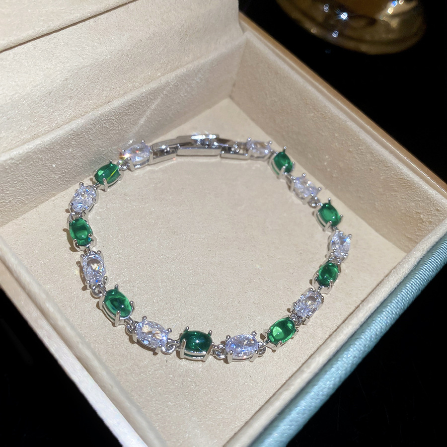 Korean-style ins zircon oval clasp bracelet, simple fashionable, versatile and stylish, with a unique design, niche jewelry - view 7