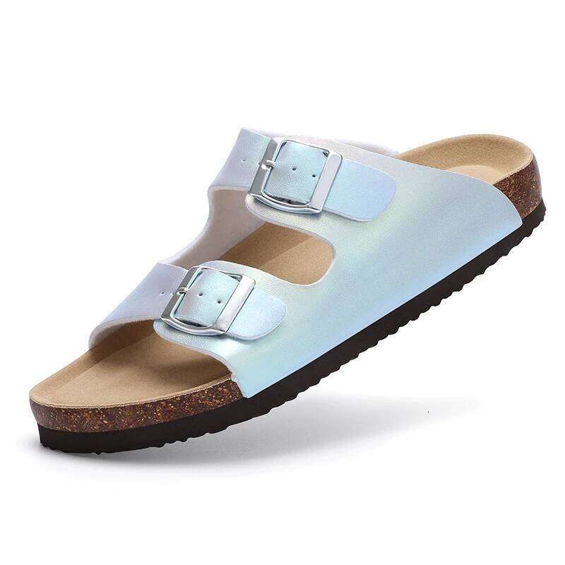 Kidmi New Women's Fashion Indoor And Outdoor Sandals With Double Metal Buckle Popular Comfortable Summer Beach Slippers