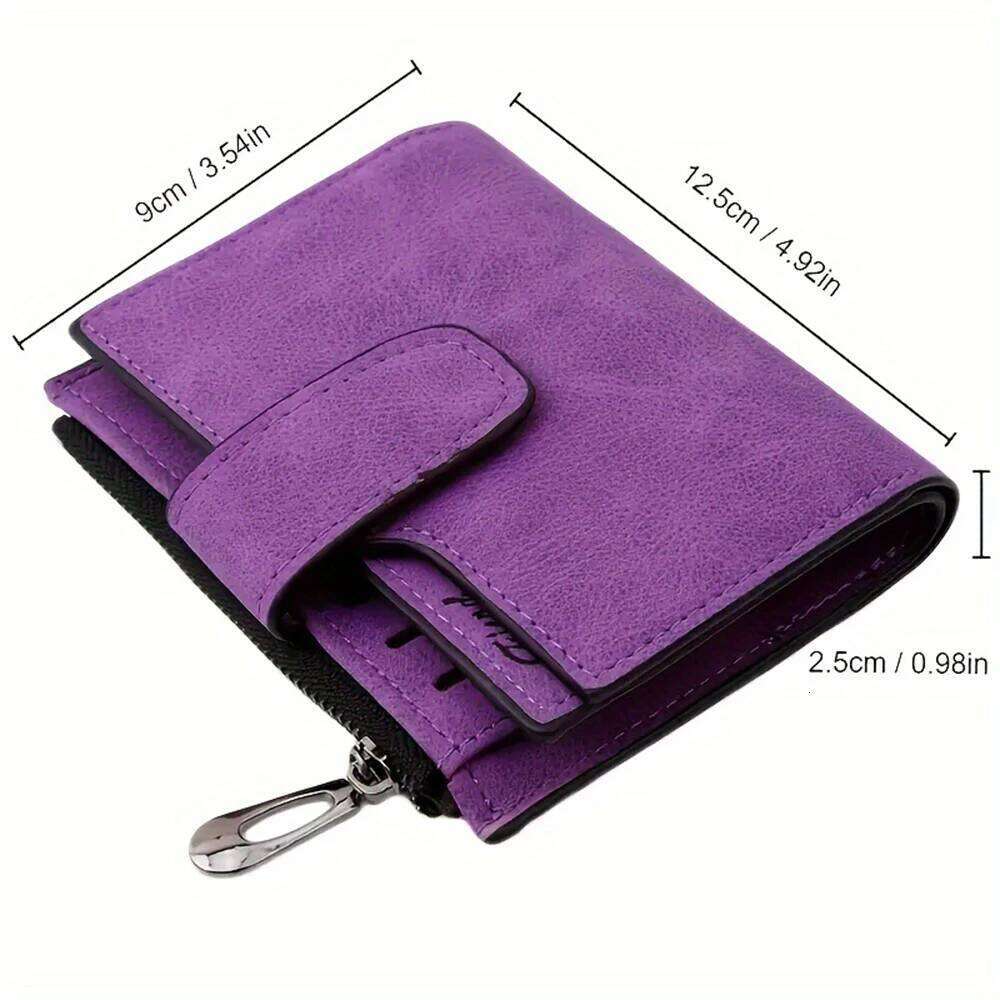 Women Short Wallets PU Leather Fashion Casual Female Mini Hasp Solid Multi-Card Holder Coin Purse Slim Small Zipper Wallet C260304