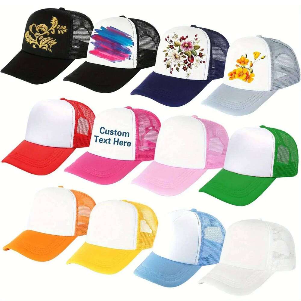 2pcs Sublimation Trucker Hats - Breathable Mesh Baseball Caps for Men & Women, DIY Designs Y260304