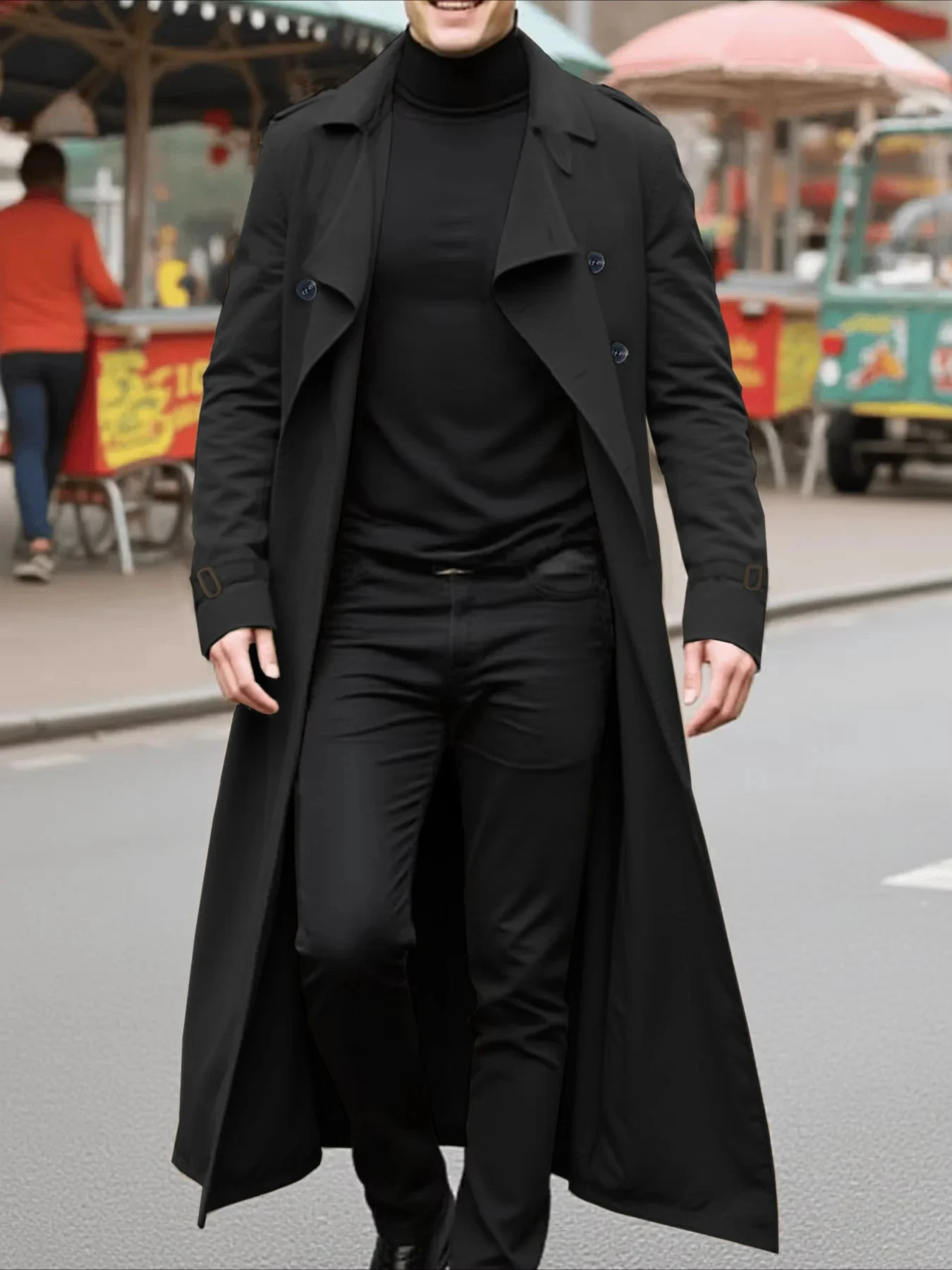 Mens Fashion Long Trench Coat For Autumn Exquisite Buttons Business Casual Style European And American XLong Trend With Belt 260302