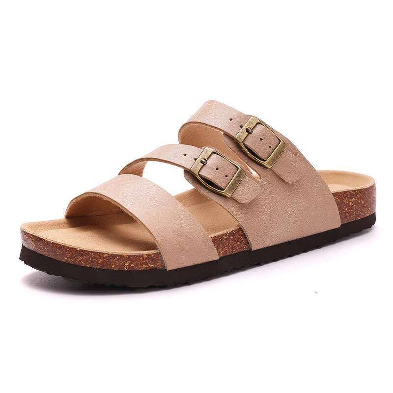 Kidmi Fashion Women Cork Summer Soft Nonslip Outdoor Beach Vacation Pool Walking Thong Cushion Sandals