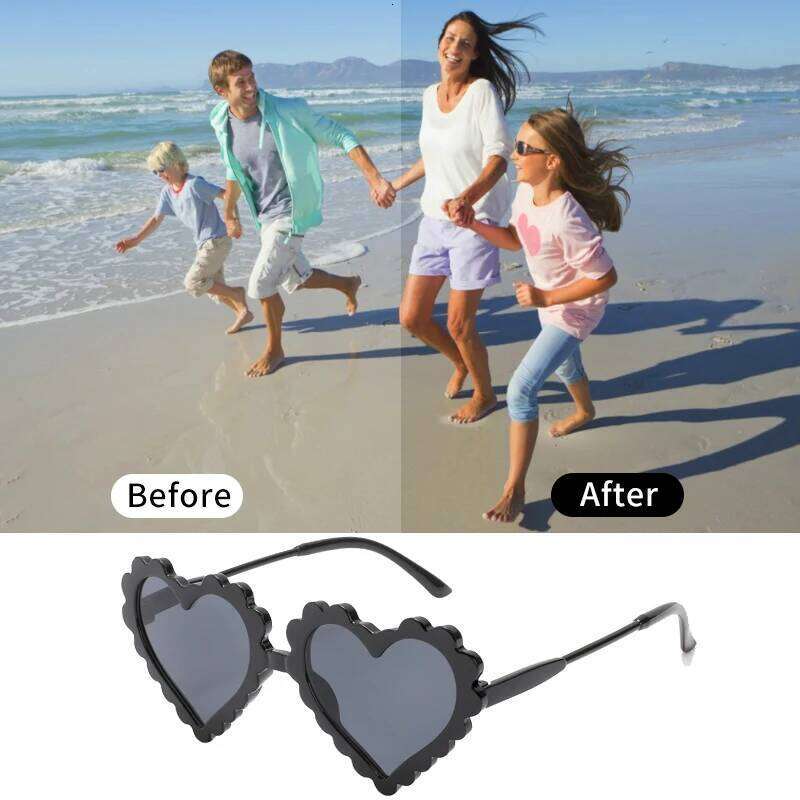 Children Cute Sweet Heart Outdoor Boys Girls Lovely Personality Street Shooting Classic Kids Sunglasses Z260305