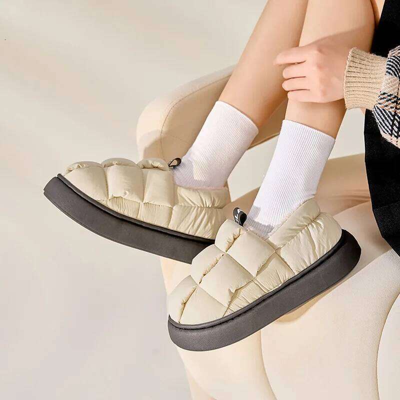 Kidmi Winter Fur Women Fashion Outdoor Waterproof House For Men With Padded Shoes Indoor Fluffy Cotton Slippers