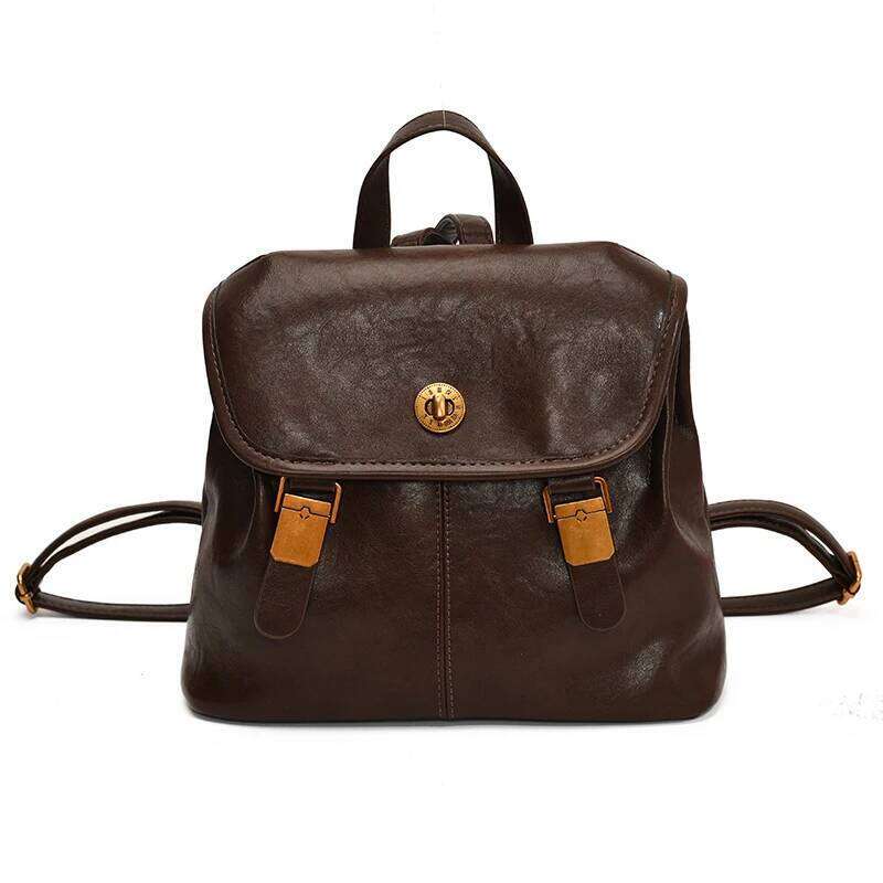 OLOEY Women Small Pu Leather Backpacks 2025 New Korean Fashion Vintage Luxury Backpack Student School Bag Back Packs