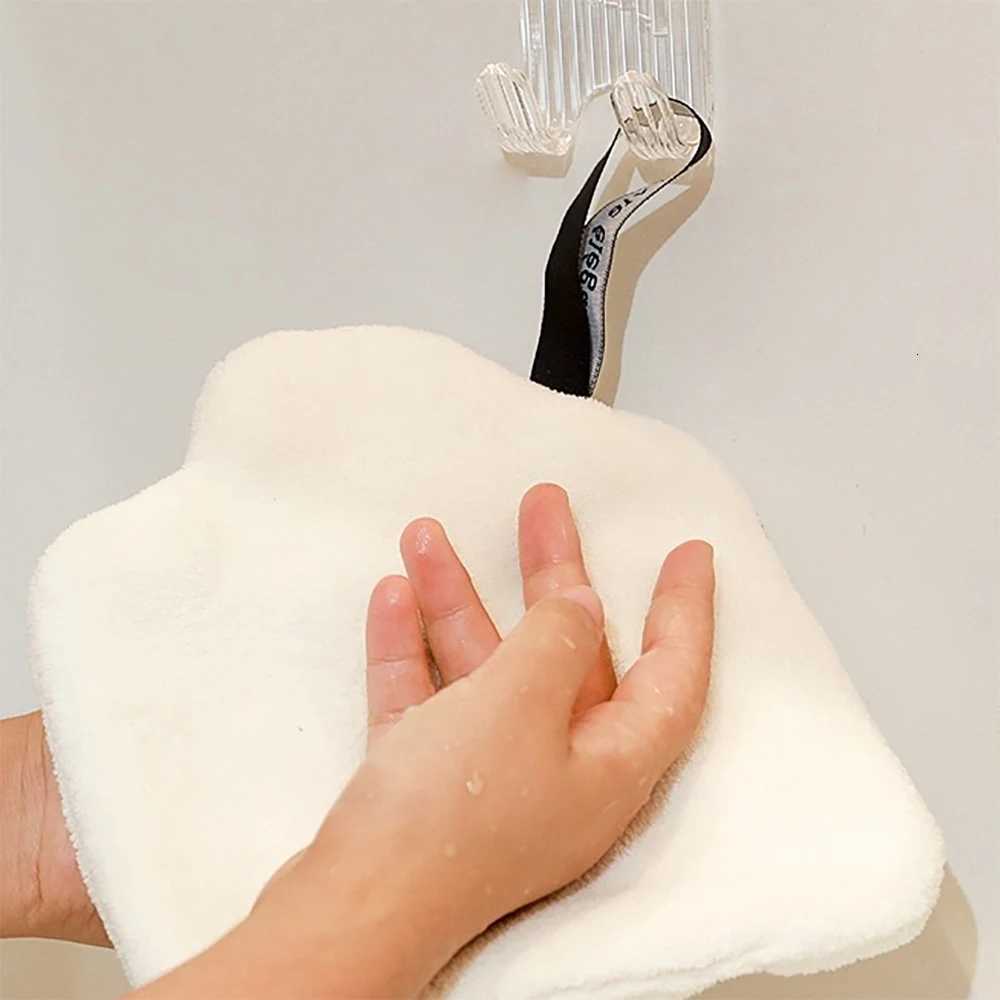 NEW Rose Flower Hanging Hand Towel Decorative Absorbent Towel for Kitchen BathroomT260305