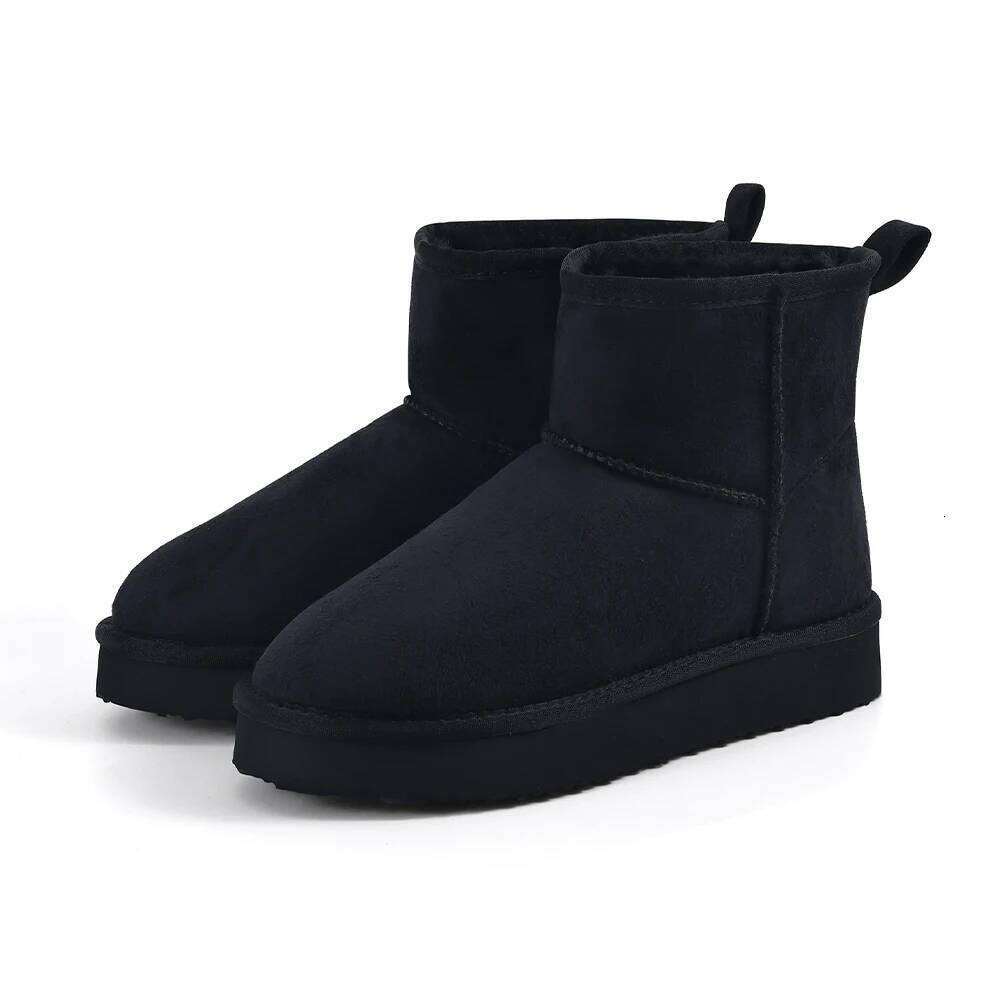 Kidmi Women's Classic Short Boot Winter Fur Waterproof Shoes Outdoor Antiskid Walking Indoor Soft Comfortable Snow Boots
