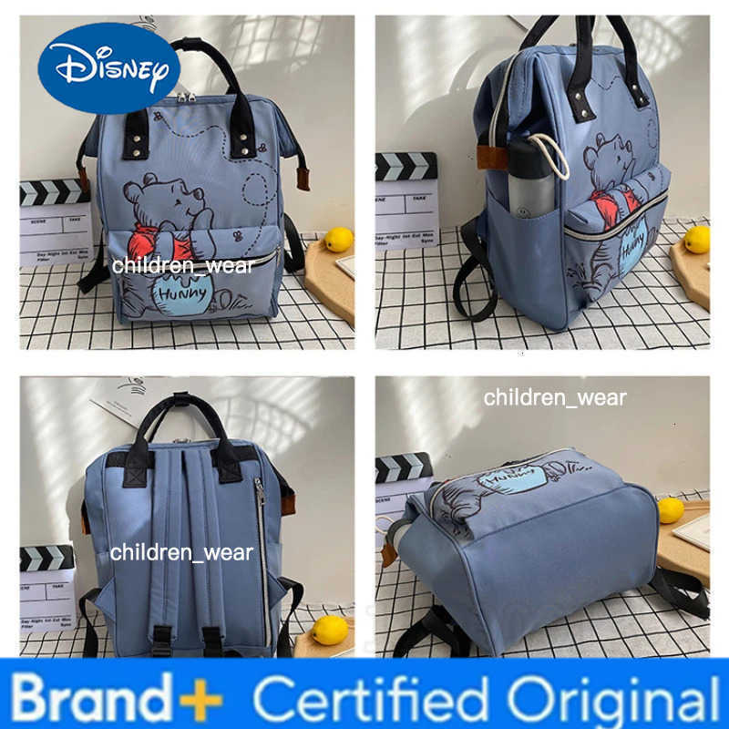 Disney Winnie The Pooh New Diaper Bag Backpack Cartoon Cute Mother and Baby Bag Large Capacity Lightweight Travel Mommy Bag H260305
