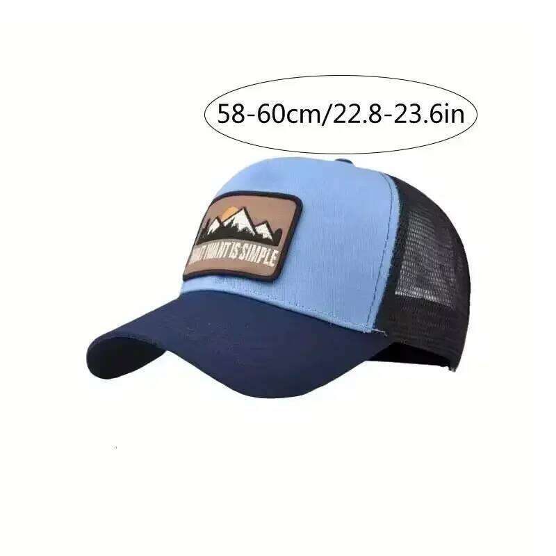 Letter Mesh Breathable Women Men Embroidery Blocking Baseball Cap Sunshade Outdoor Sports Cycling Travel Sun Dad Hat Y260304