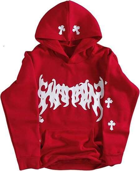 Dark style hip-hop gothic Harajuku printed hoodie with a hooded jacket and a pullover shirt