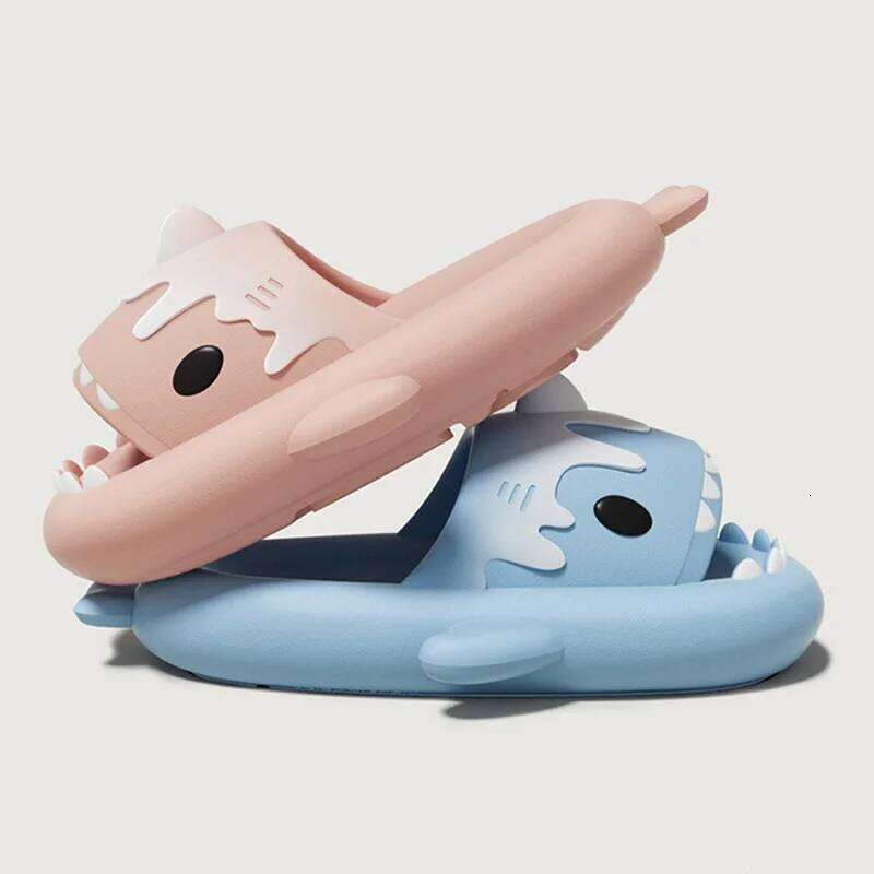 2024 Ice Cream Shark Women's Cute Girl's Indoor Household Anti slip Couple Men's Summer Slippers