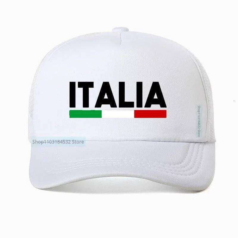 Italia Italy Italian Flag Baseball Cap Unisex Adjustable Snapback hats Classic Mesh Breathable Trucker hat Outdoor Visor caps Y260304