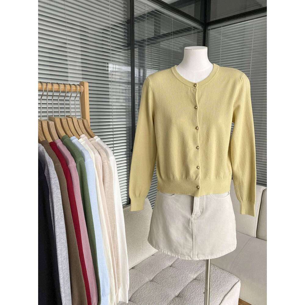 Knitted Cardigans New Long Sleeve O-Neck White Knit Sweater Cardigan Tops Sweaters Women Clothing 2025 Q705 XJ260305