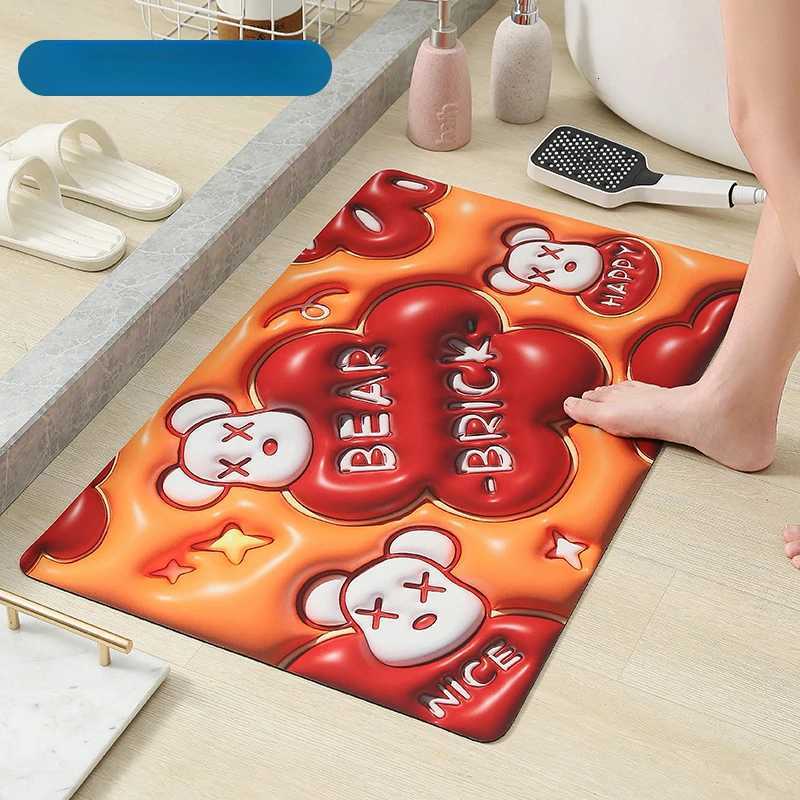 3D three-dimensional diatomaceous earth floor mat bathroom absorbent quick drying household foot mat bathroom toilet door matT260305