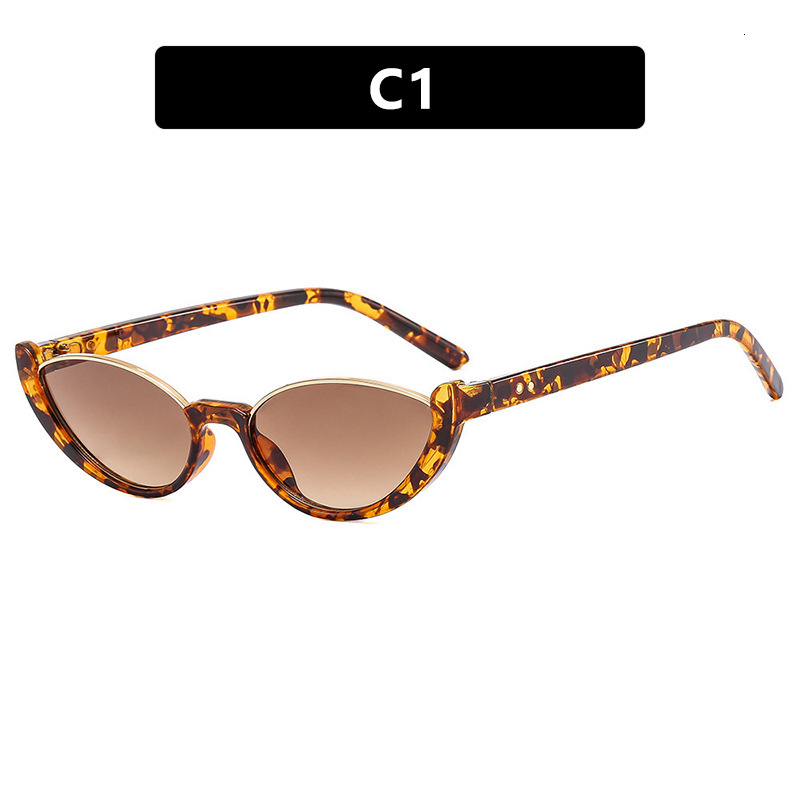 2026 New Retro Cat Eye Small Frame Sunglasses For Women, American And European Style Sunglasses Internet Celebrity Y2K Leopard Pattern Eyeframe