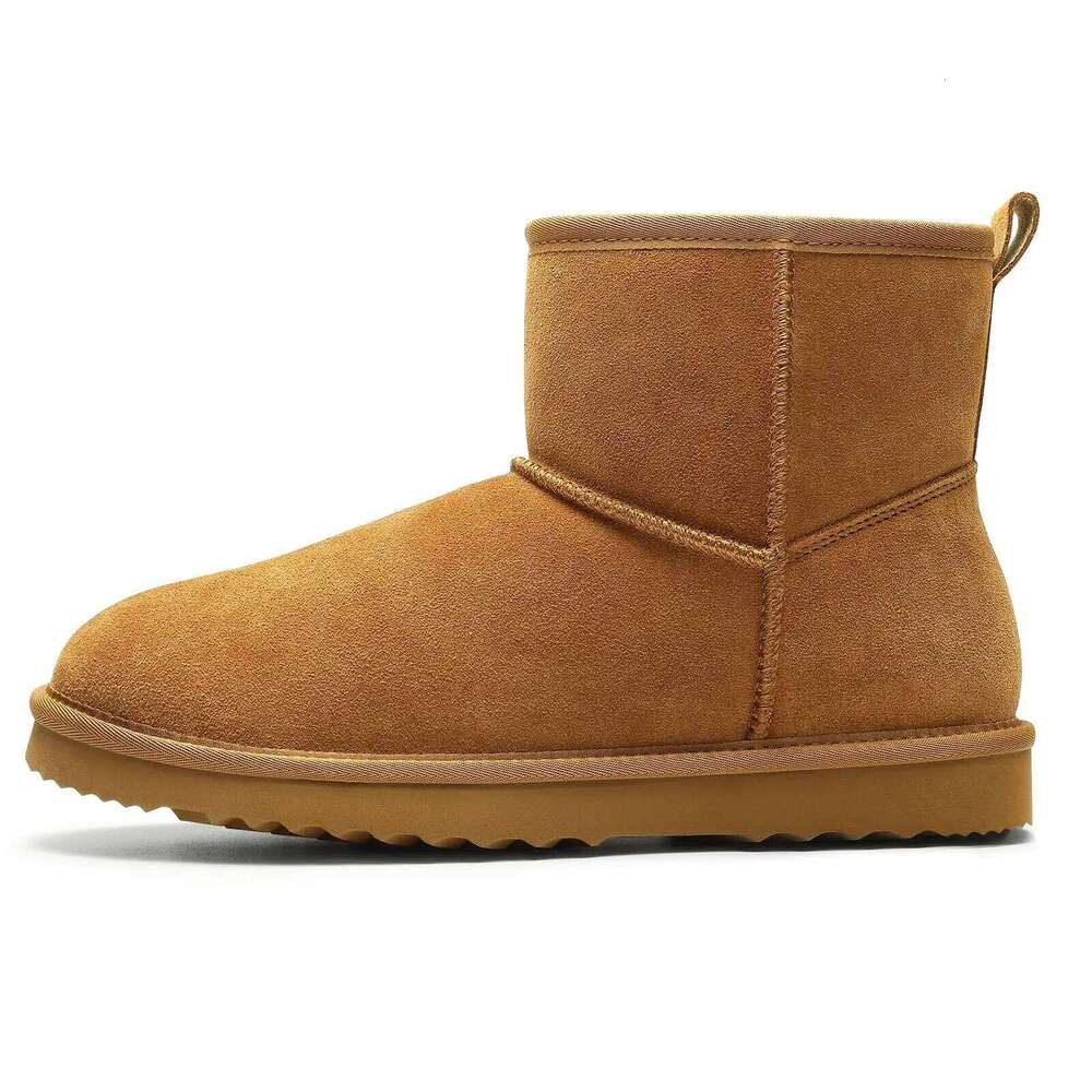 Kidmi New Genuine Suede Mini for Women Winter Warm Fuzzy Comfort with Fur Lined Outdoor Womens Snow Boots