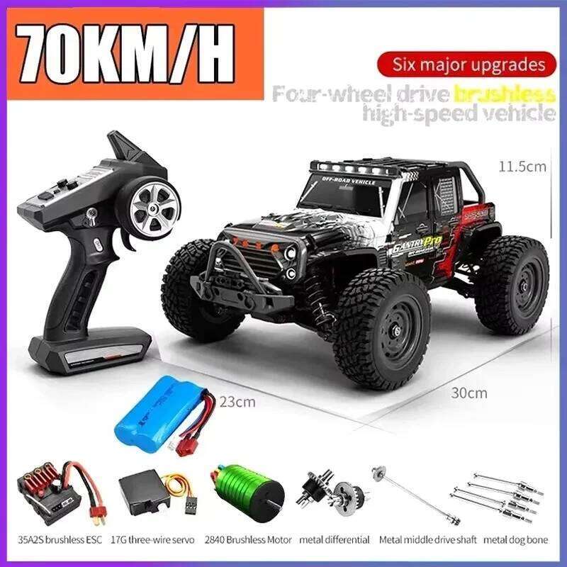4x4 Off Road Quad RC Car 4WD 1:16 - 80KM/H Super Brushless 50KM/H Brushed, High Speed Drift Racing Truck Toy for Kids Adults Z260304